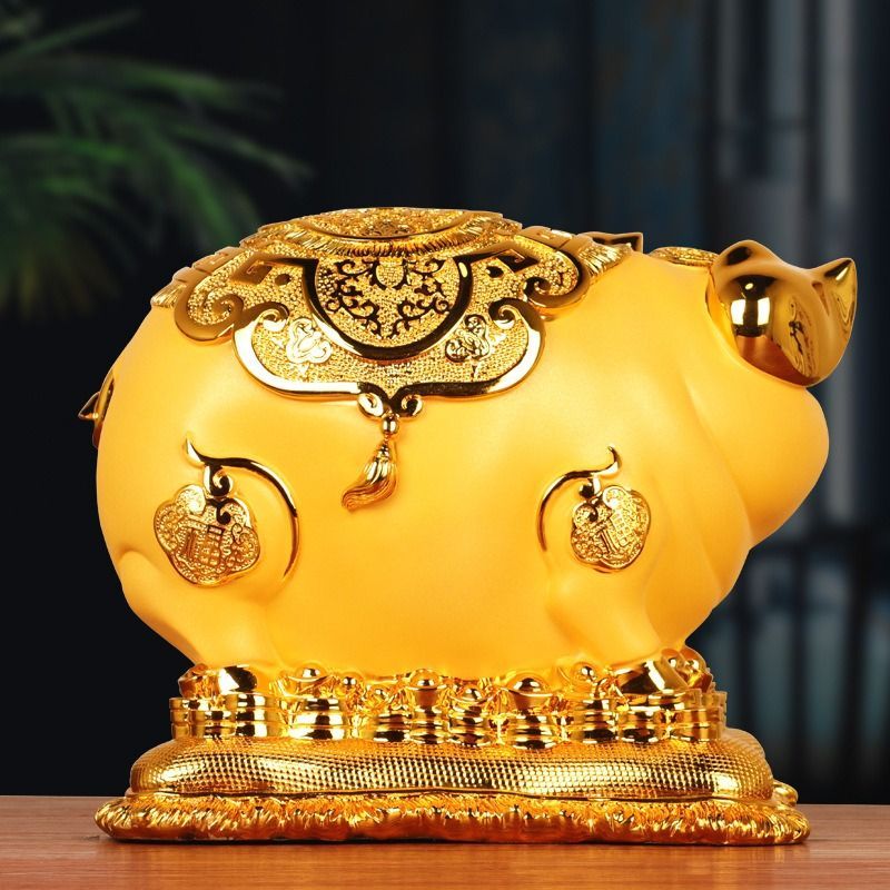 干支　辰の置物　金色の宝の巾着袋 干支辰の置物金色の宝の巾着袋