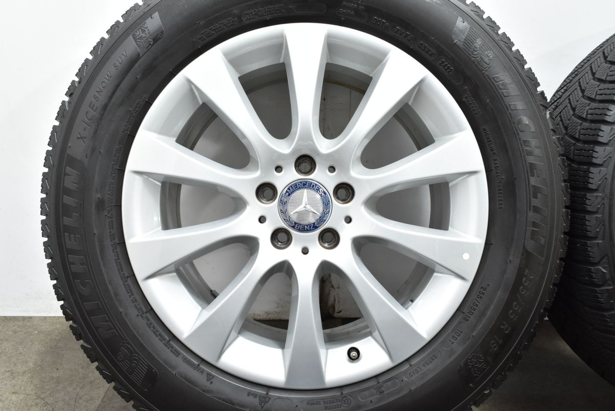 【海外定番】 バリ溝 ベンツ W166 MLクラス 純正 18in 8J 56 PCD112 ミシュラン X-ICE SNOW SUV 255 55R18 品番 A1664010602 GLE 流用