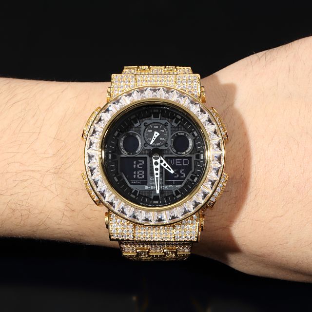 G-SHOCK GA100 カスタム Gショック フルカス ゴールド G-SHOCK フルカスタム GA100 Gショック ゴールド文字盤 バケット