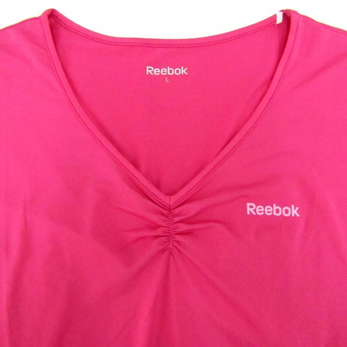 リーボック 半袖Tシャツ トップス Vネック ストレッチ スポーツウエア 