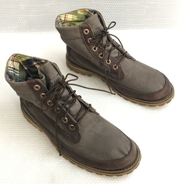 美品☆Timberland/ティンバーランド☆3127R/内側チェック柄/レース