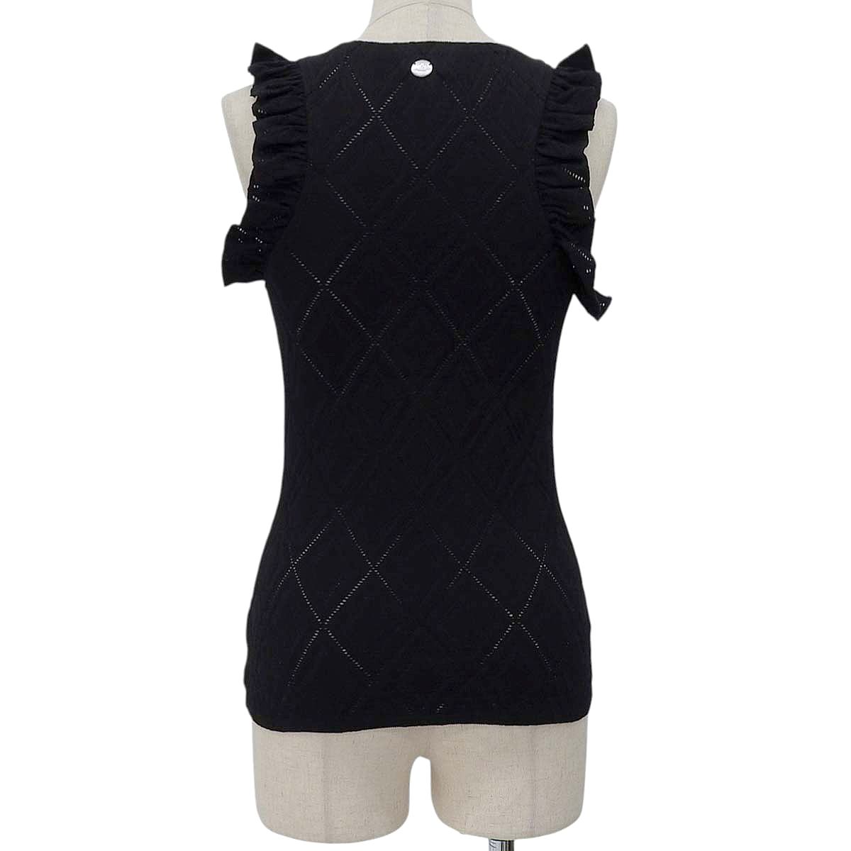 CHANELシャネル『総柄 ノースリーブカットソー size38』P12898V07257