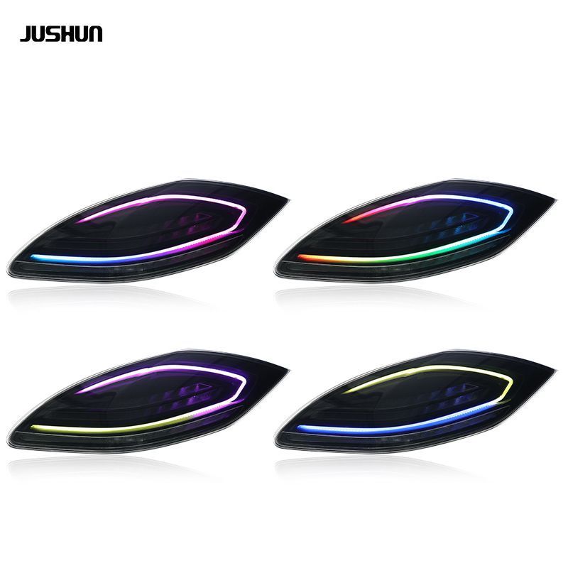 10-13年式 ポルシェ パナメーラ 970.1 LED流水ターンシグナル付きテールランプ スキャンレッド スキャンブラック RGBモデル選択