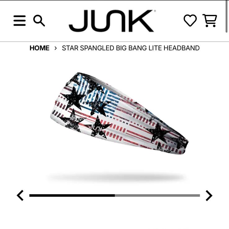 送料無料！新品未使用　野球ヘッドバンドジャンクJUNK　【Star Spangled】