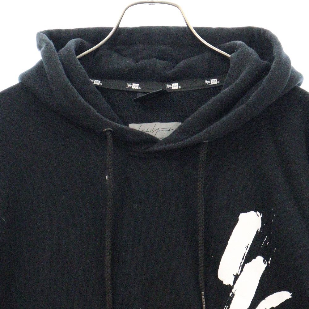 Yohji Yamamoto (ヨウジヤマモト) 23AW ×NEW ERA OS HOODIE NEW ERA HOODIE ニューエラ フロントプリント フーディ プルオーバーパーカー ブラック HJ-T92-281