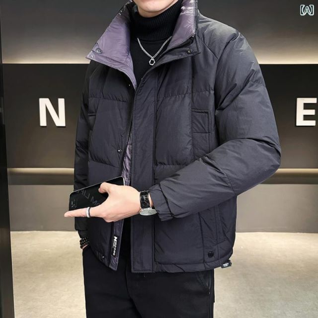[2XL ]春 コーデ メンズ 服 シンプル ファッション オシャレ 大人 かっこいい 大きいサイズ ストリート 紳士服 ダウン ジャケット 冬 ハイエンド カラー カジュアル 暖かい 厚手