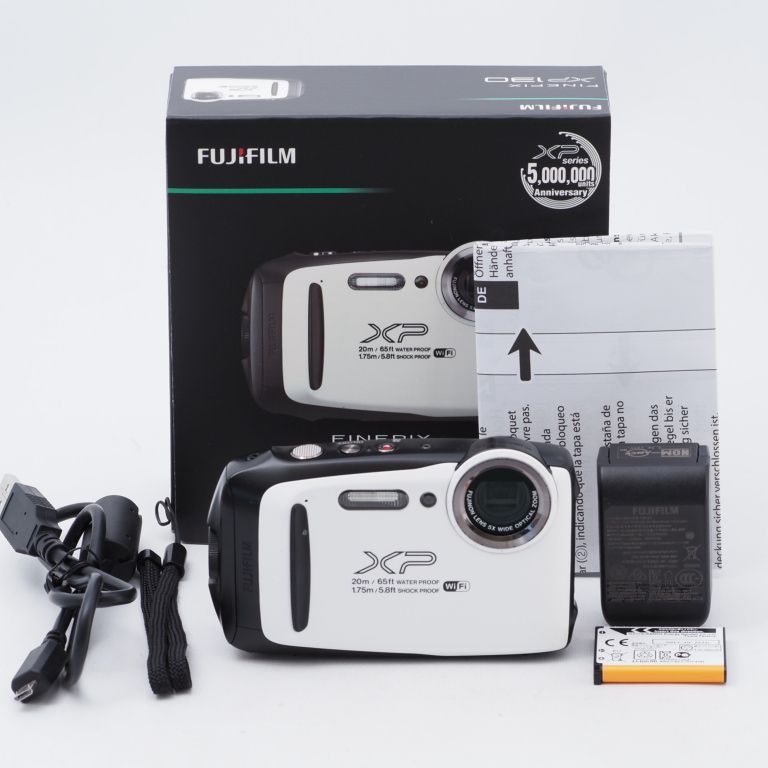 FUJIFILM フジフイルム 防水カメラ XP130 ホワイト FX-XP130WH ...