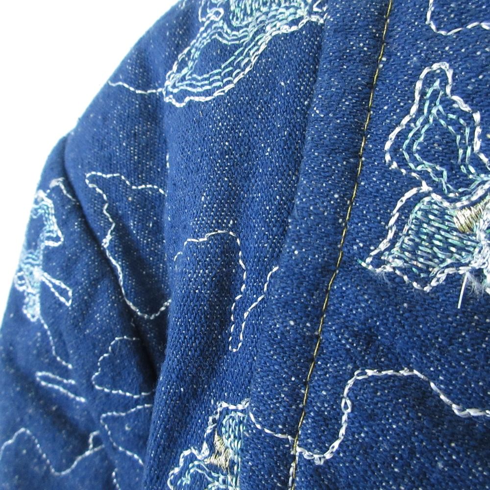 良品 LEONARD レオナール シルク デニム 刺繍 エンブロイダリー