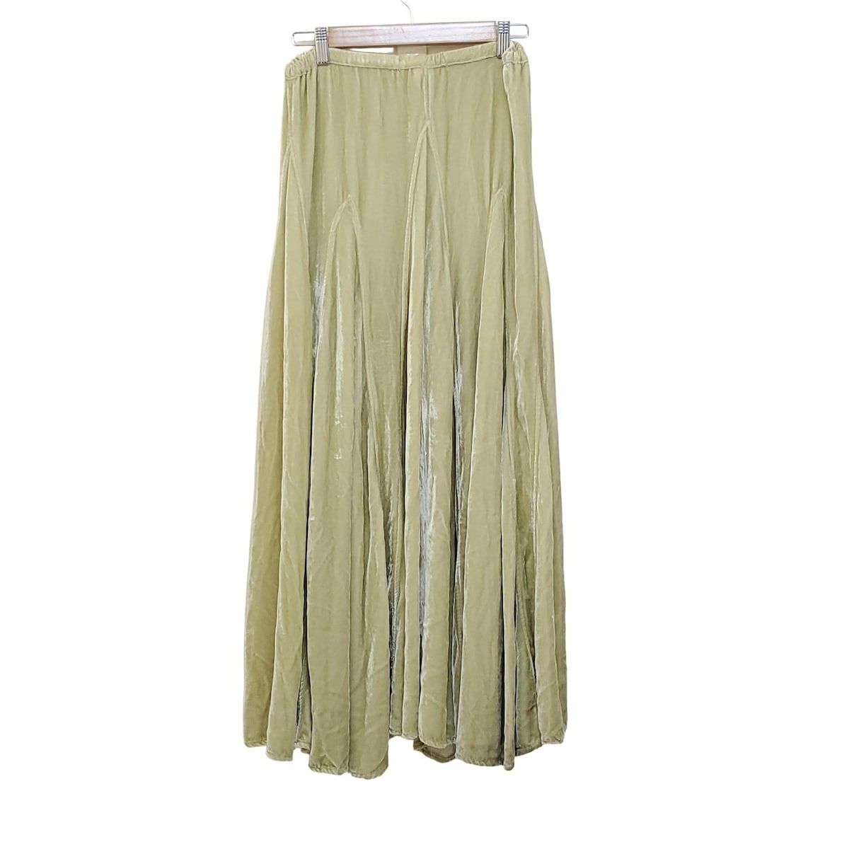 人気アイテム安い通販。 CP SHADES シーピーシェイズ ロングスカート サイズXS レディース - イエローグリーン マキシ丈|ベロア|ウエストゴム