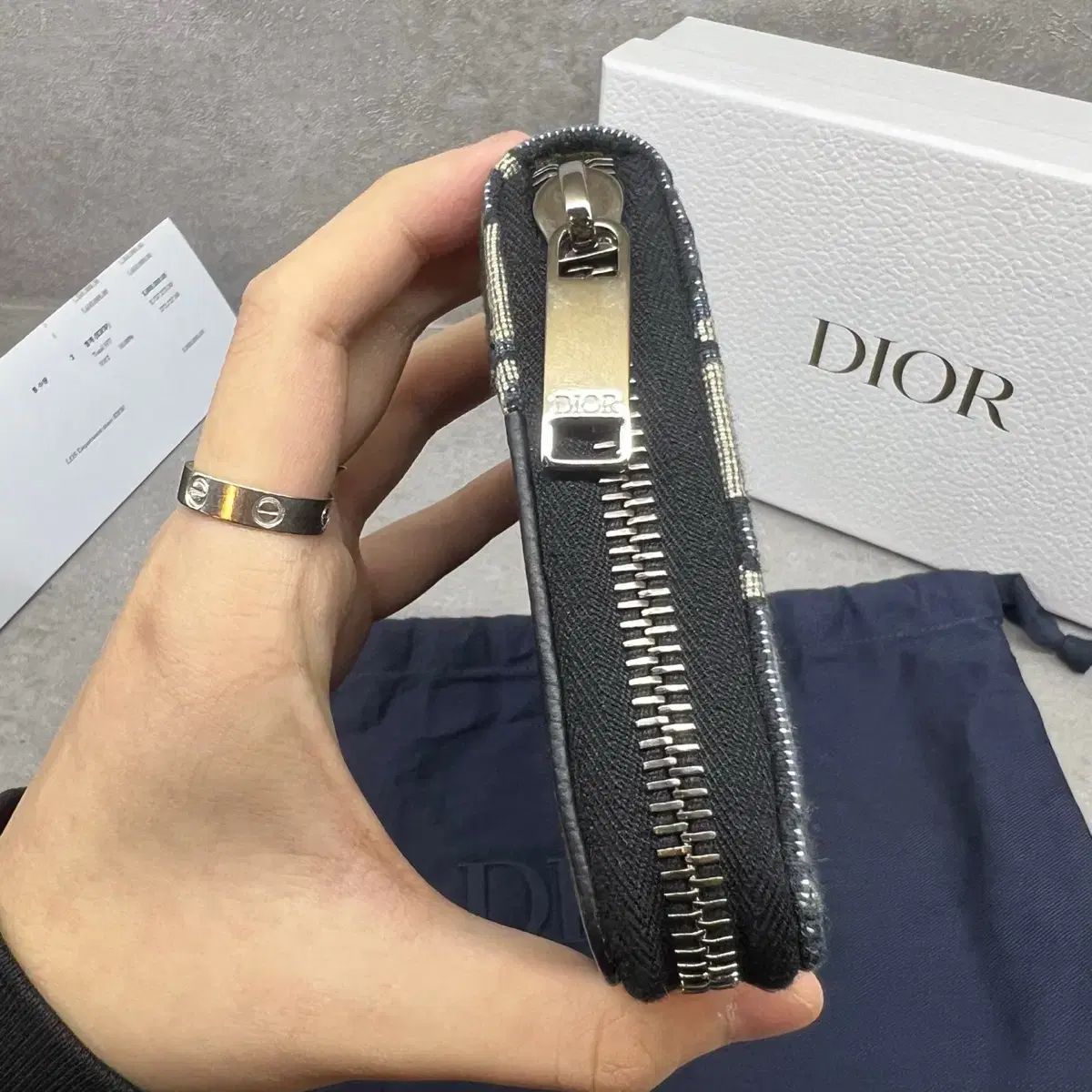 ディオール ラウンドファスナー オブリーク 長財布 正規品 ✨極美品