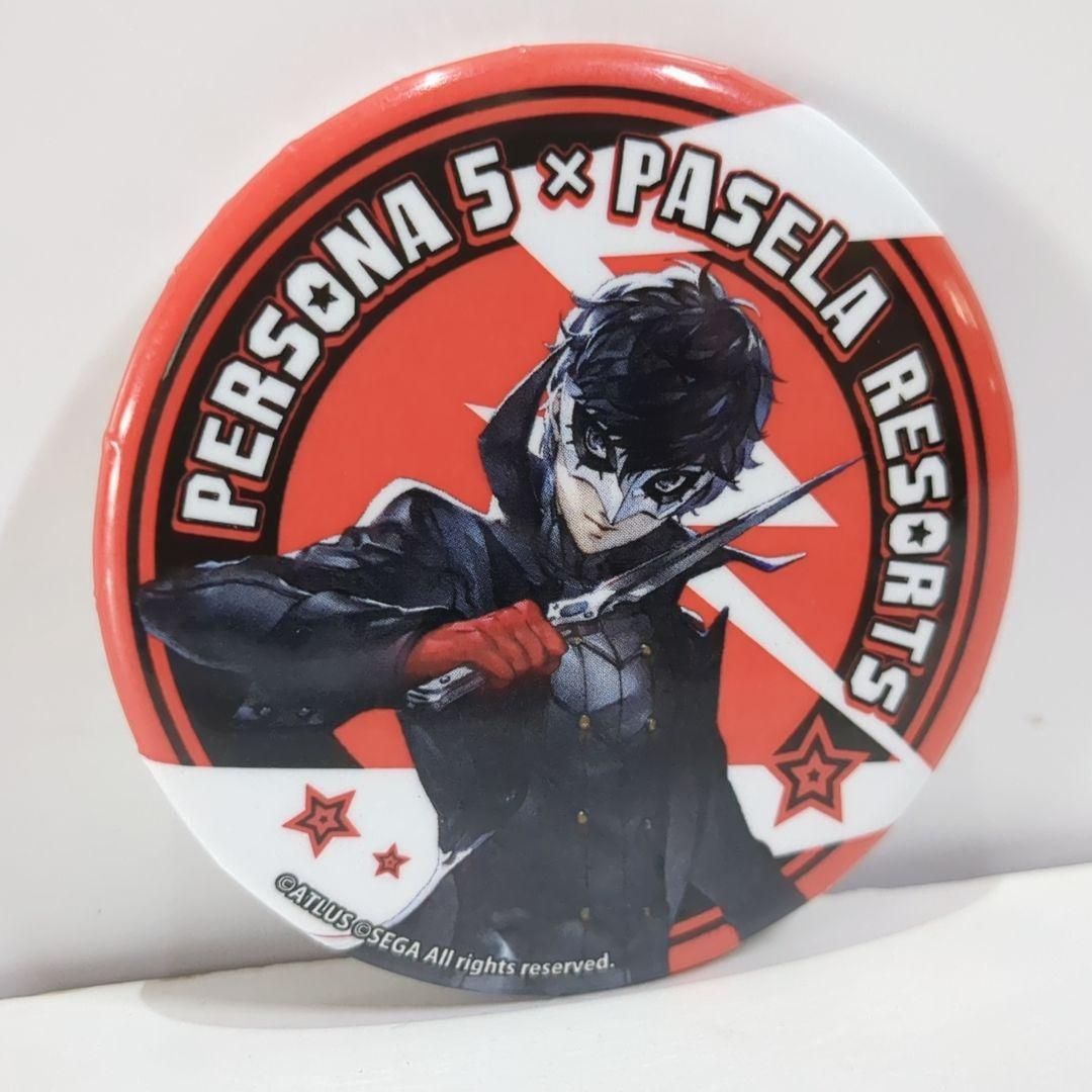 ペルソナ5 PASELA 主人公 ジョーカー タイトル白 缶バッジ 特典 ペルソナ5 PASELA 主人公 ジョーカー タイトル白 缶バッジ 特典