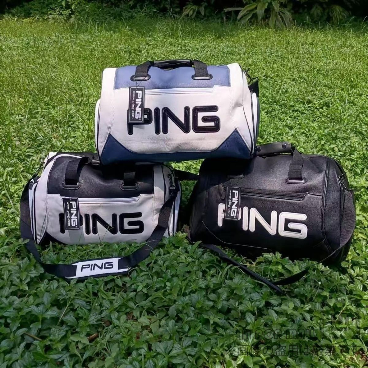 人気商品 PING Golf ピン ゴルフ ボストンバッグ スポーツバッグ 防撥水 スポーツダッフルバッグ ゴルフ衣類シューズ収納 ゴルフバッグ 旅行用バッグ ホワイト ブラック