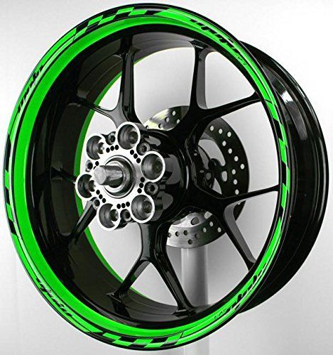 蛍光グリーン MOTOINKZ バイク用 17インチ フルカスタム リムステッカー GP2 蛍光グリーン B-85-FLGREEN