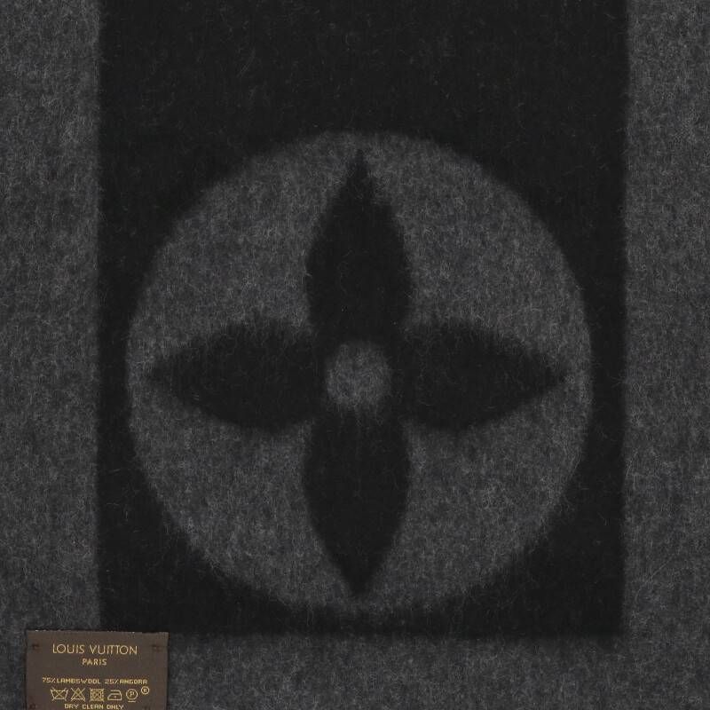 ルイヴィトン M72202 エシャルプ・カーディフ ロゴフリンジマフラー  