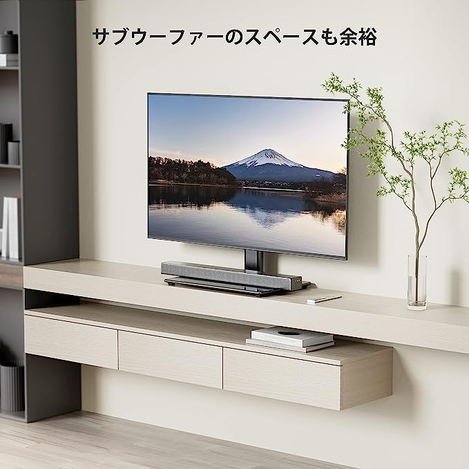 テレビ台 テレビスタンド TVスタンド 壁寄せ 棚付き 32〜70インチ対応 耐荷重55kg VESA規格対応 高さ調節 左右調節 家用 展示用 テレビボード ハイタイプ 省スペース 自立式 おしゃれ テレビラック 収納 コーナー (クルミ