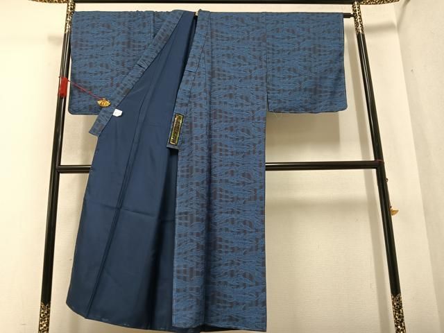 平和屋着物○男性 小紋 霞文 キングサイズ 洗える着物 未使用