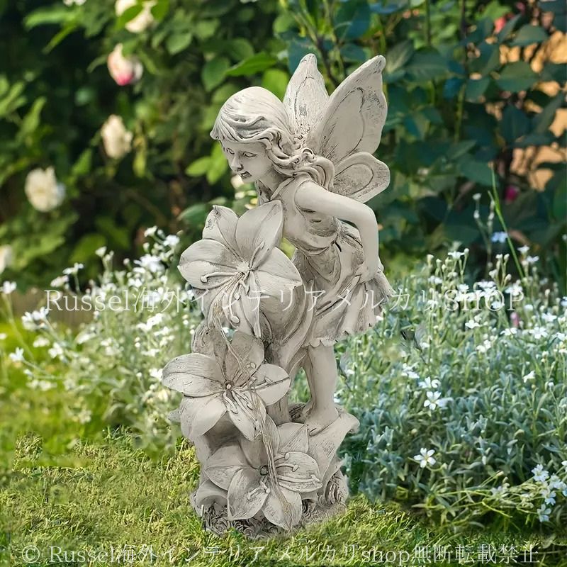 ガーデンライト 妖精 女の子 ソーラー 樹脂 光センサー付き ヴィンテージ調 ロマンティック ファンタジック かわいい ガーデニング 雑貨 ガーデン雑貨 ガーデンインテリア ガーデン インテリア 庭の装飾 お洒落 おしゃれ 4-7