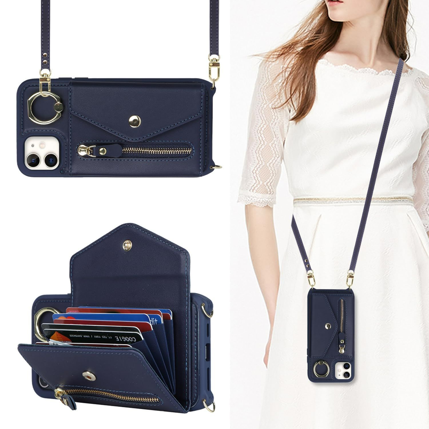 【特価セール】ショルダー ショルダー ケース ケース 肩掛け ケース ケース iphone12pro iphone12pro 全面保護 斜めかけ 耐衝撃 スタンド機能 リング付き 大容量 カバー カバー カード収納 いphone12 1