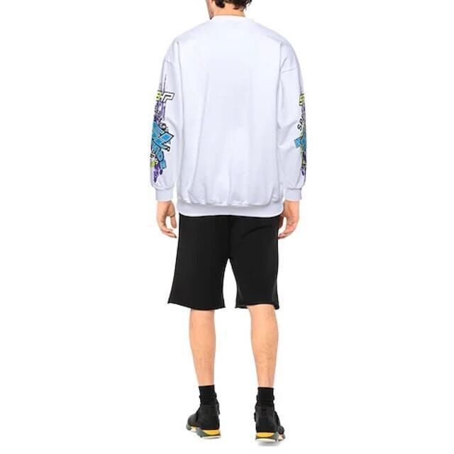 ディーゼルDIESEL スウェット M フリース ロゴ マルチカラー ホワイト  