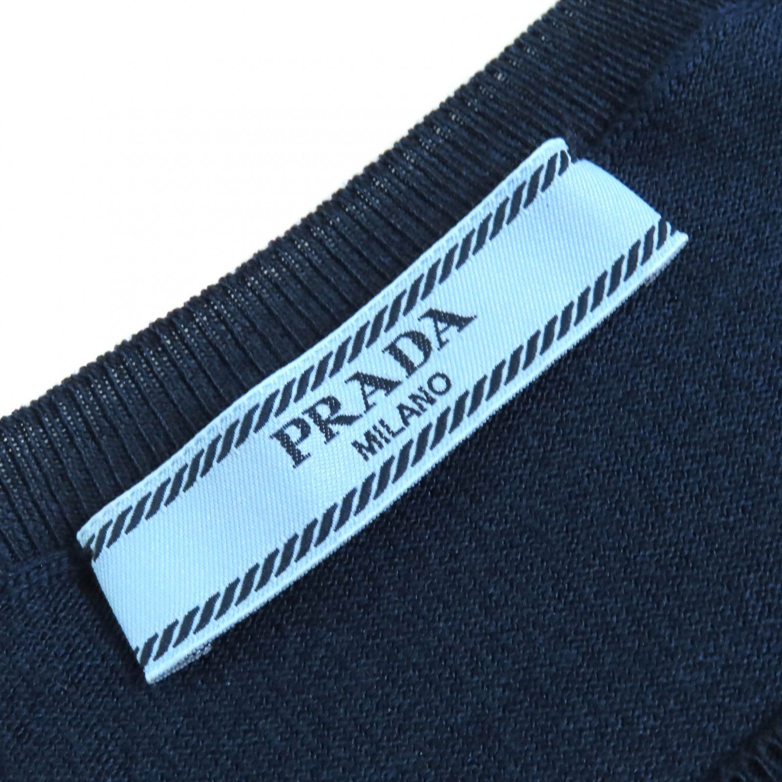 美品△PRADA プラダ 2023年製 P2401L シルク コットン ロゴ