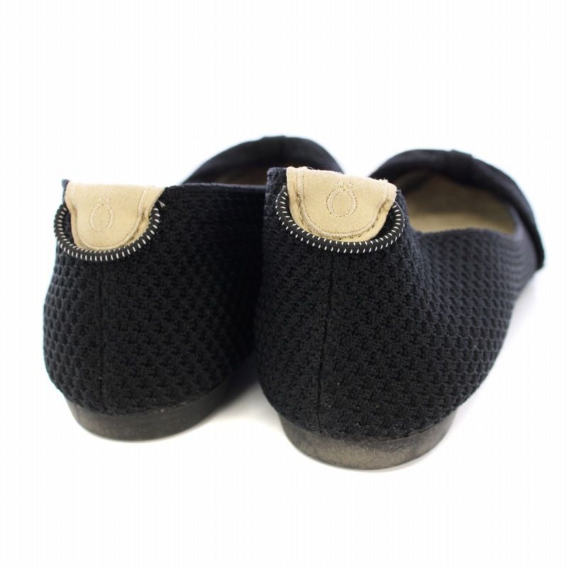 オッフェン Offen パンプス フラットシューズ リボン 40 25cm 黒