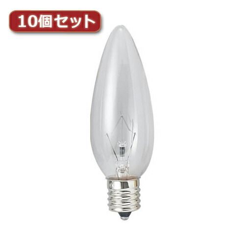 YAZAWA シャンデリア球 C32 E17 25W クリア10個セット C321725CX10