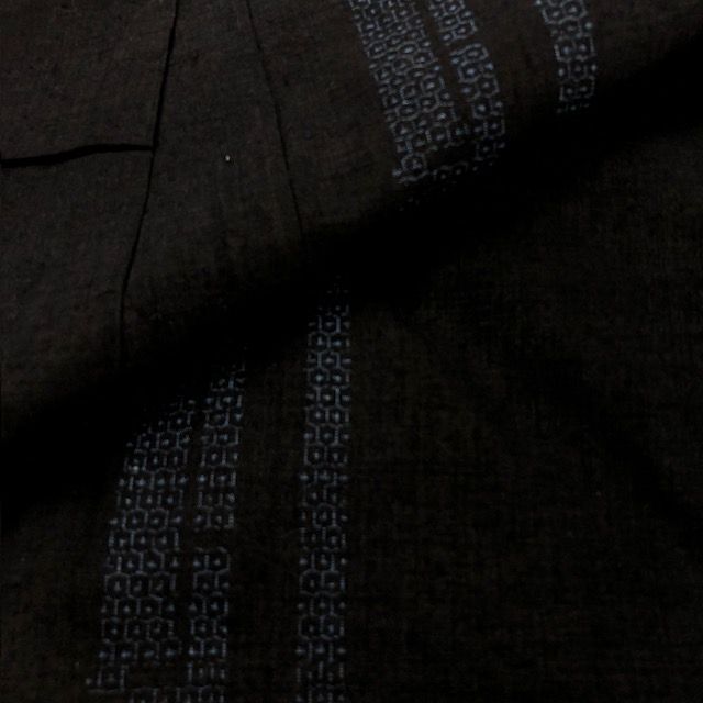 きものキレイ 紬 単衣 濃紺 竹 亀甲絣 身丈159㎝ 裄丈64.3㎝ リユース secondhand T048