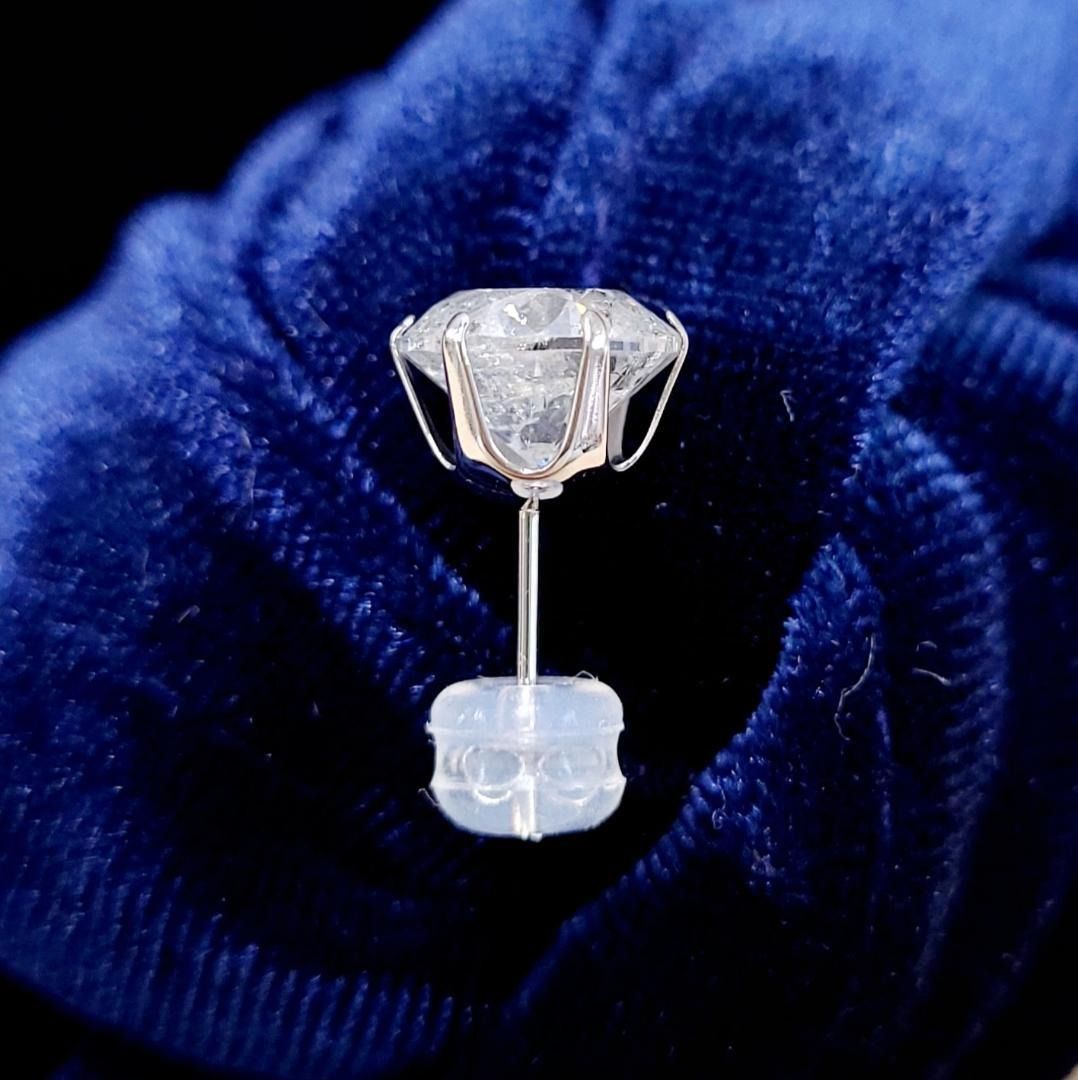 超激安！大粒！ 2ct ダイヤモンド プラチナ 6本爪 一粒 ピアス 鑑別書付 超激安！大粒！ 2ct ダイヤモンド プラチナ 6本爪 一粒 ピアス