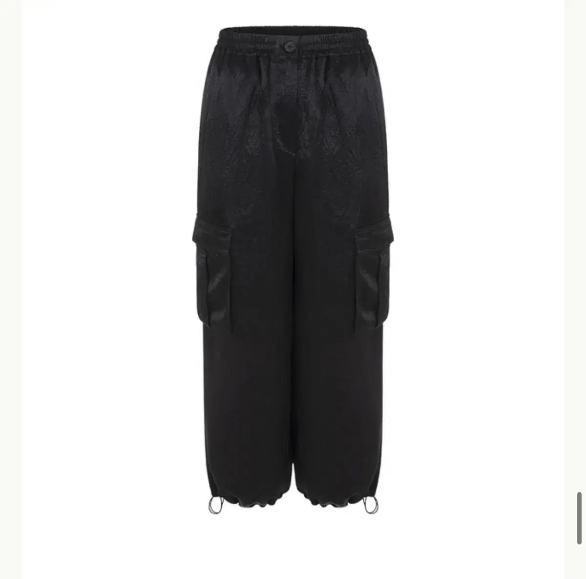 11am 新 サテン カーゴ ジョガーパンツ ブラック