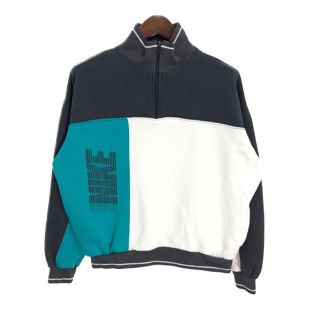 90年代 NIKE ナイキ ハーフジップ スウェット スポーツ グレー (メンズ XL) 中古 古着 T3358