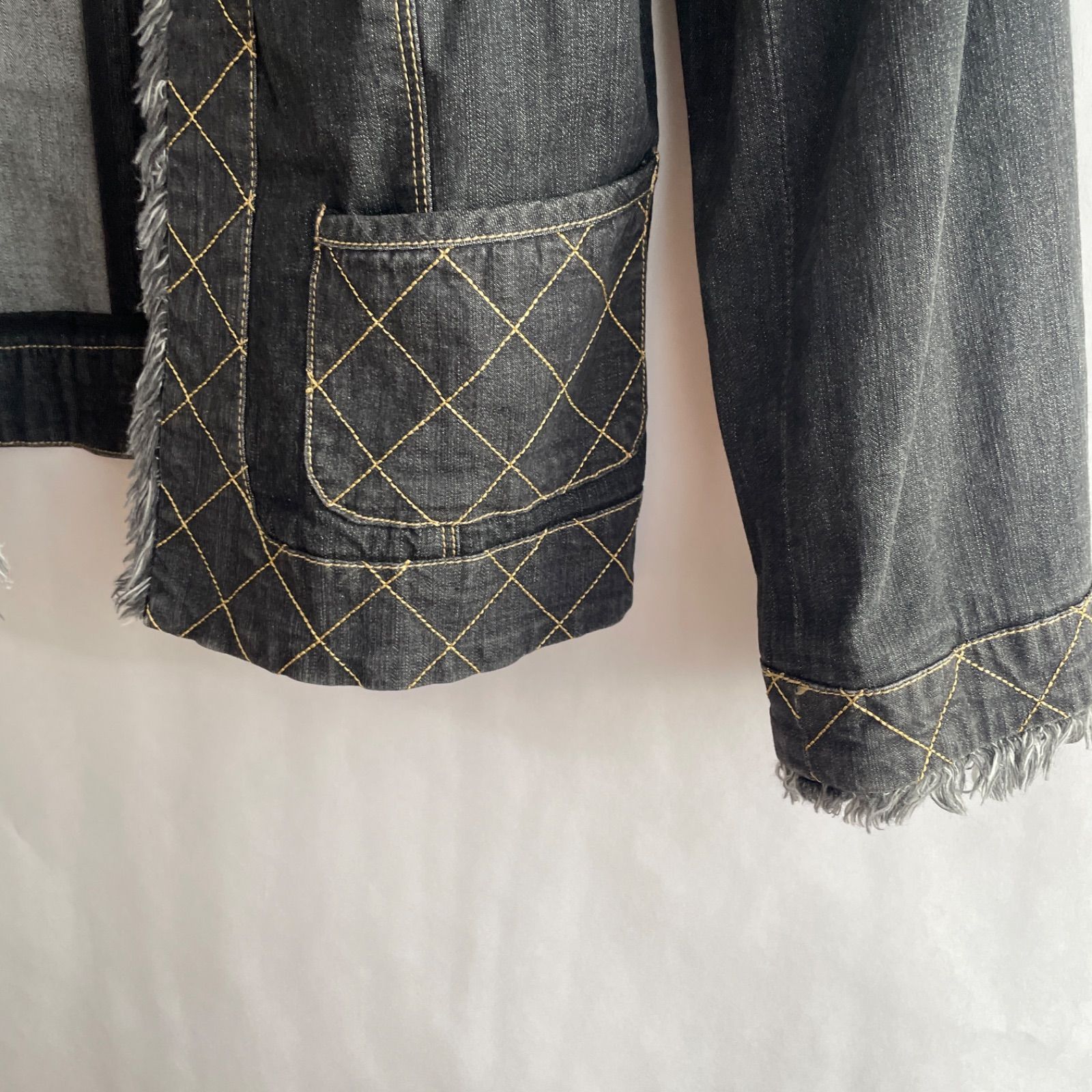 美品】エムズグレイシー デニムジャケット ノーカラージャケット 40
