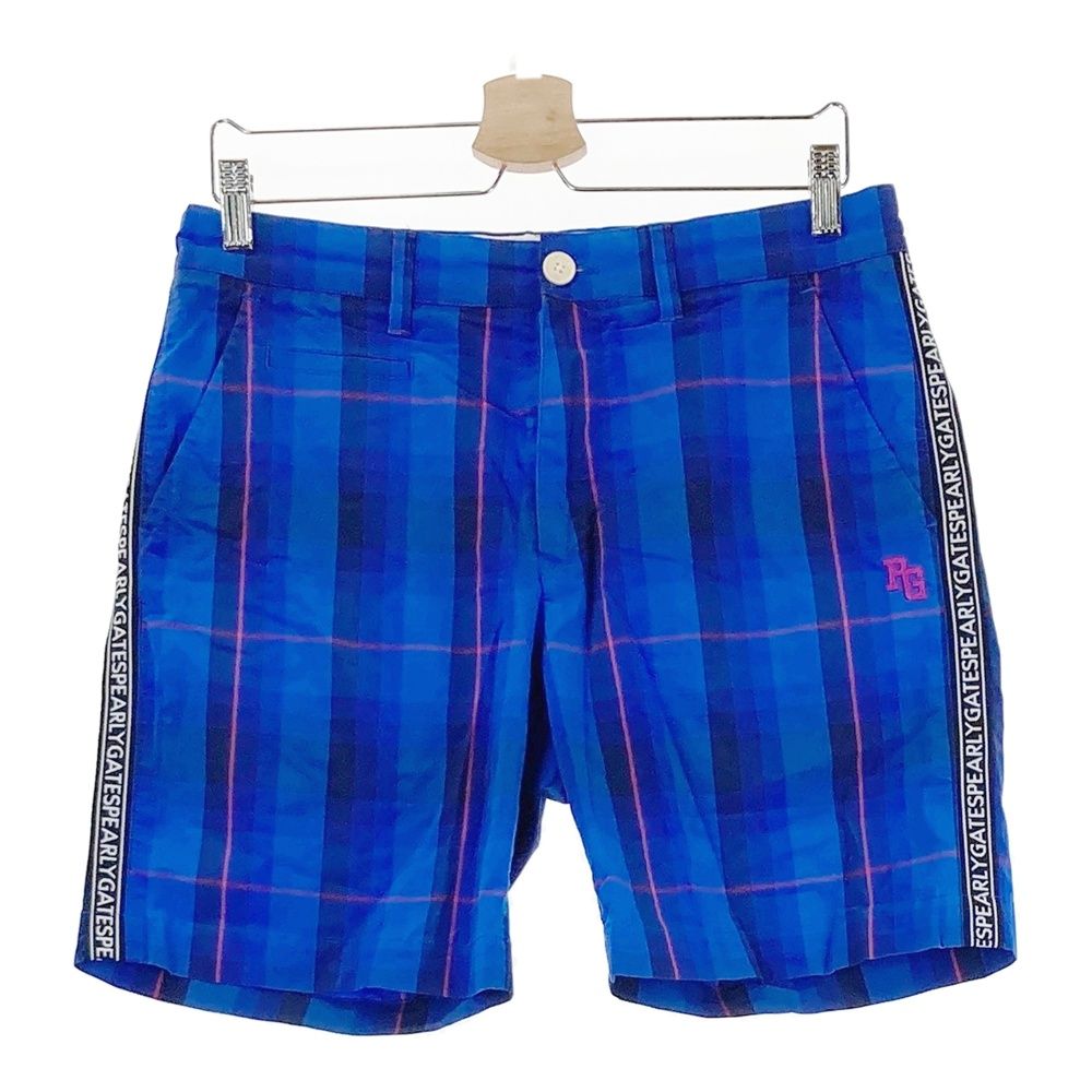 サイズ 4 PEARLY GATES パーリーゲイツ ハーフパンツ チェック柄 ブルー系 240101542011 ゴルフウェア メンズ ストスト