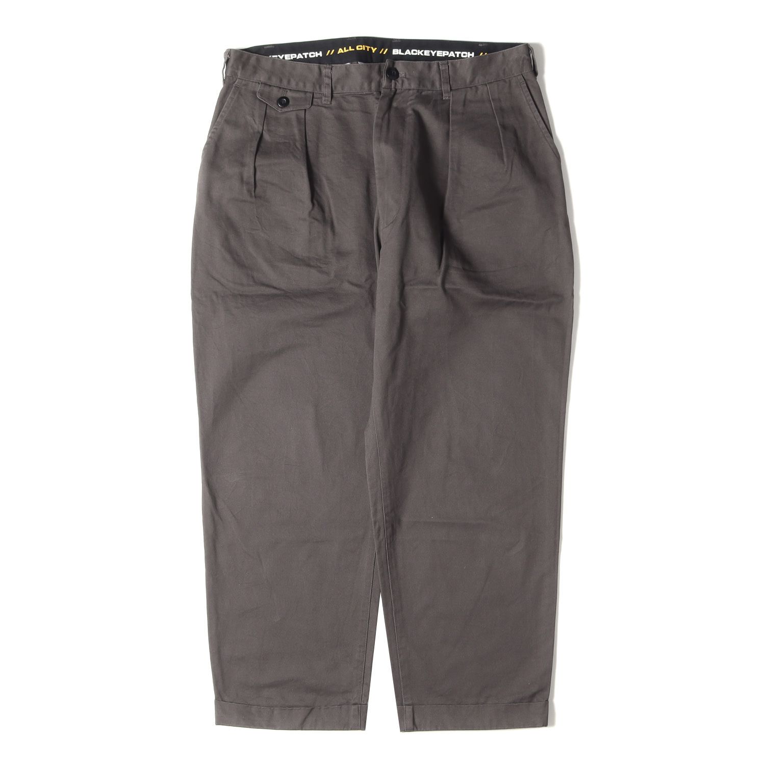 BlackEyePatch ブラックアイパッチ パンツ サイズ:L 21AW 2タック テーパード ワーク チノ パンツ ALL CITY TWO TUCK CHINO PANT チャコール ボトムス ズボン コットンツイル ストリート ブランド