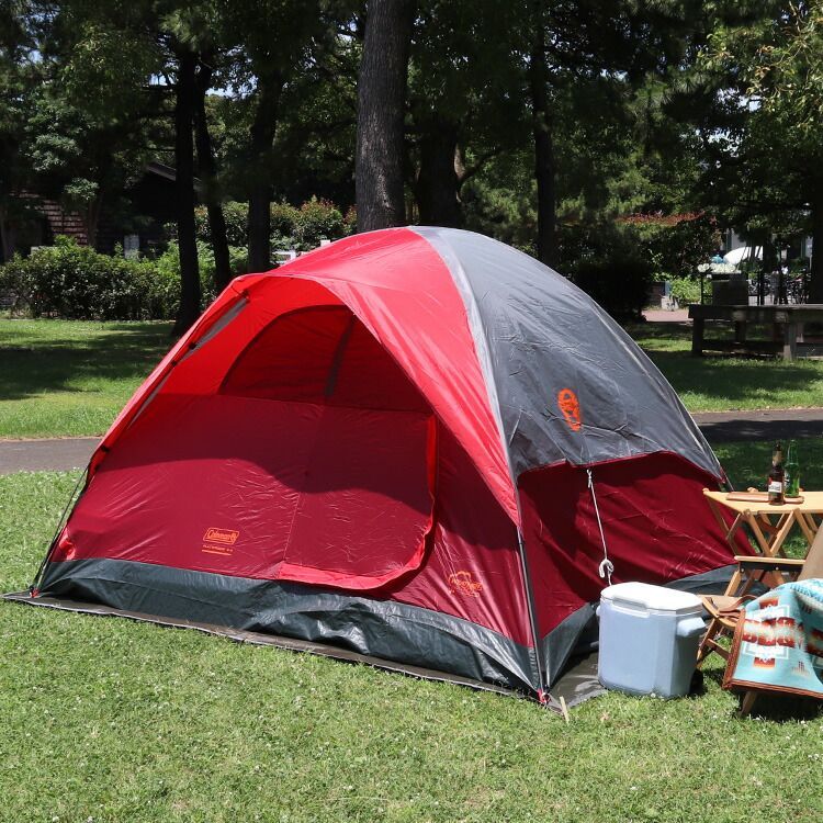 新品 コールマン フラットウッズ テント 4人用 レッド Coleman