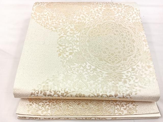 袋帯 正絹 嵯峨野 引き箔 上品なデザイン U-3467 袋帯 正絹 嵯峨野 引き箔 上品なデザイン U-3467