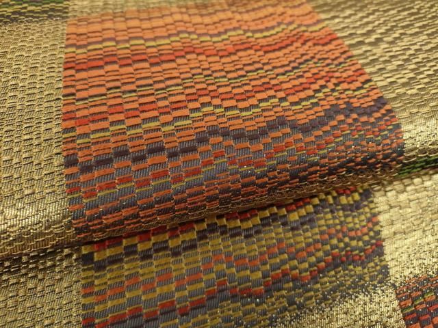 平和屋着物○西陣河村織物謹製・手織り 六通柄袋帯 唐織 ギリシャ華文