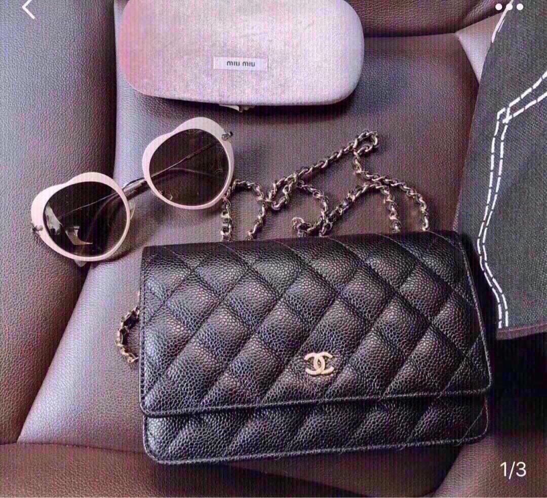 今日特価】Chanel 香奈儿 黒色 20x14cm キャビアレザー WOC