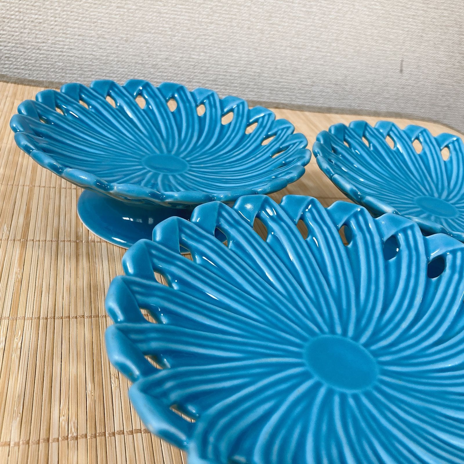 和食器】中皿 食器 青 中鉢 足つき 和食 洋食 中華 まとめ売り セット