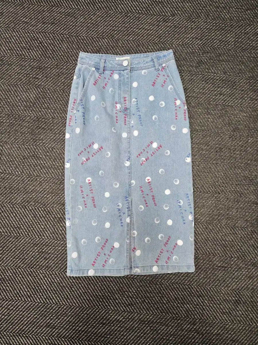 itMICHAA イッミシャ it MICHAA レタリング スリット デニムスカート 44