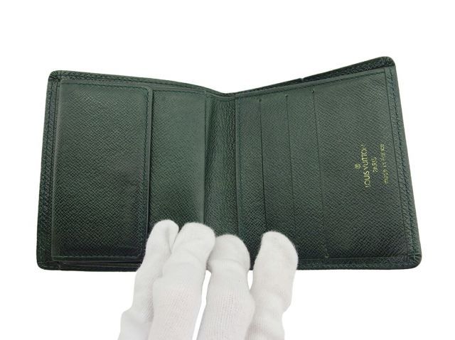 【美品】ルイヴィトン 二つ折り財布 グリーン タイガ M30674 メンズ ルイ ヴィトン 二つ折り 財布 ミニ財布 メンズ ポルトビエ3