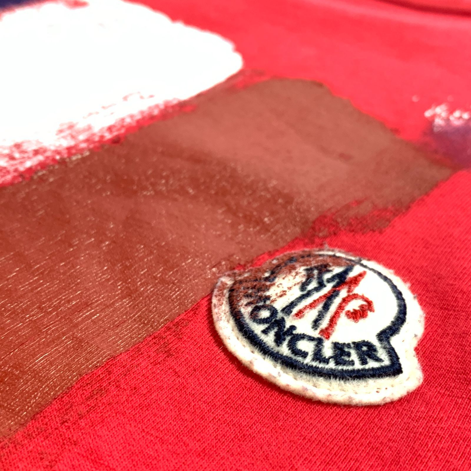 f001 L 1. MONCLER モンクレール ペイント半袖 Tシャツ トリコロール