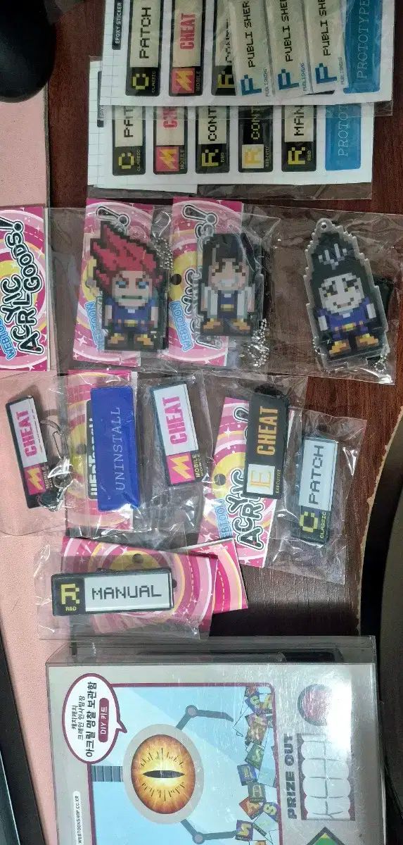 電子アミューズメントガード チョン オ スー アクリル グッズ ステッカーシール 名札 キーホルダー 人形