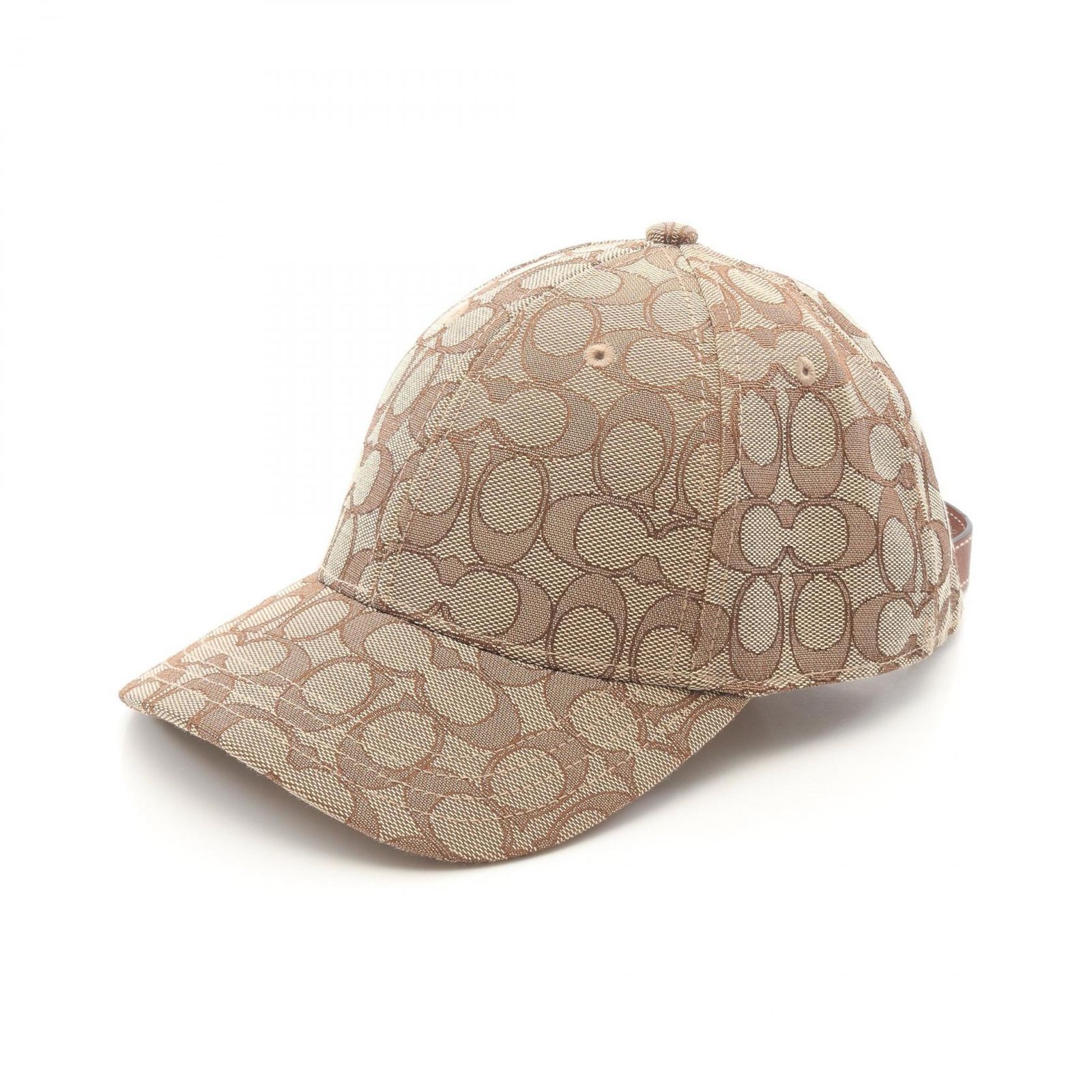 コーチ COACH ジグネチャー 11004124 ベージュ レザー キャップ ユニセックス Used A
