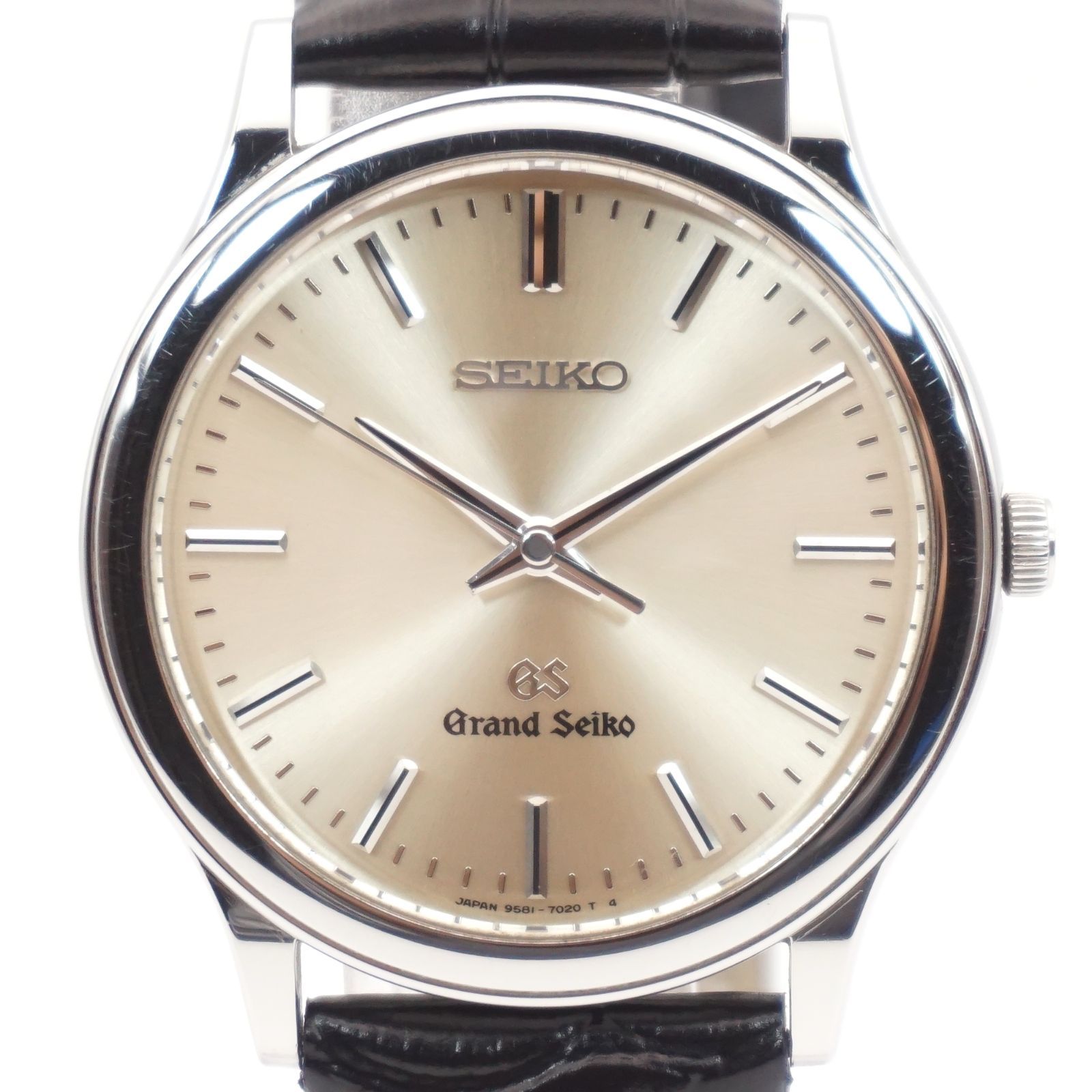 稼動品 電池 ストラップ グランドセイコーGrand Seiko GS 9581-7020 クォーツ シャンパン文字盤 メンズ腕時計