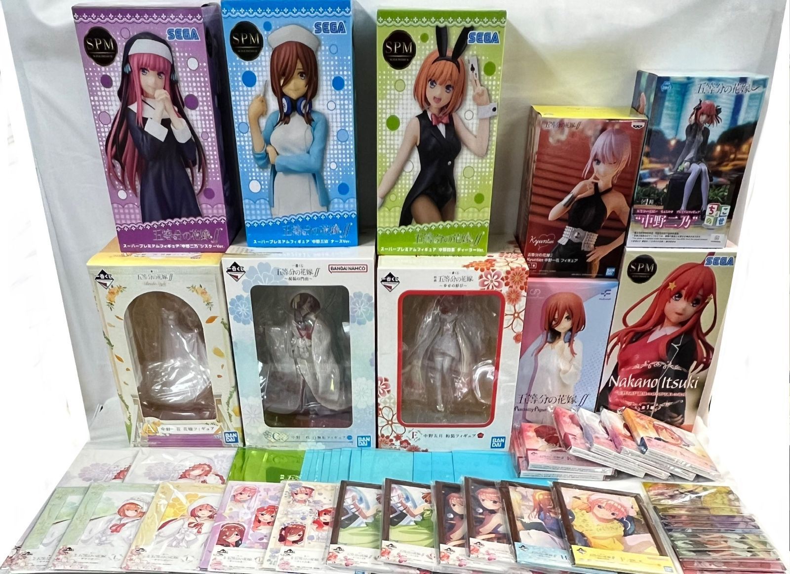 五等分の花嫁　一番くじ　フィギュア　他　下位賞　まとめ売り 五等分の花嫁 フィギュア 10種、くじ下位賞44個セットまとめ売り