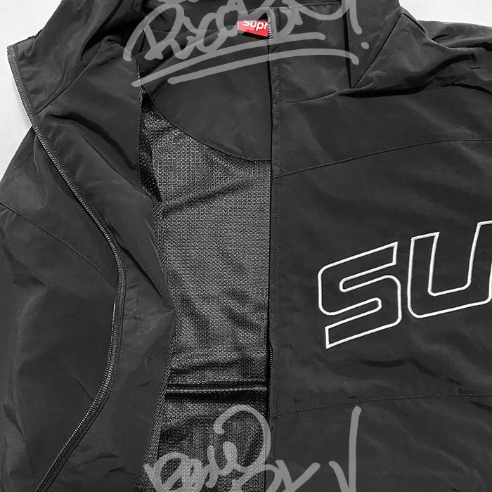 送料無料 メンズ ジャケット ブラック Supreme シュプリーム Curve Track Jacket SS24J78 M L XL  シュプリームカーブロゴトラックジャケット se1234r