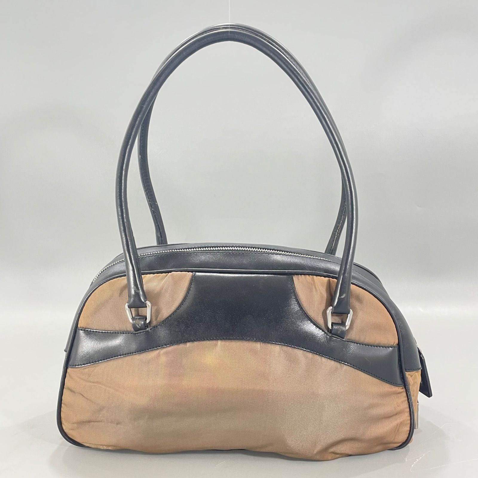 本物保証 PRADA プラダ ハンドバッグ ナイロン レザー ブラック 