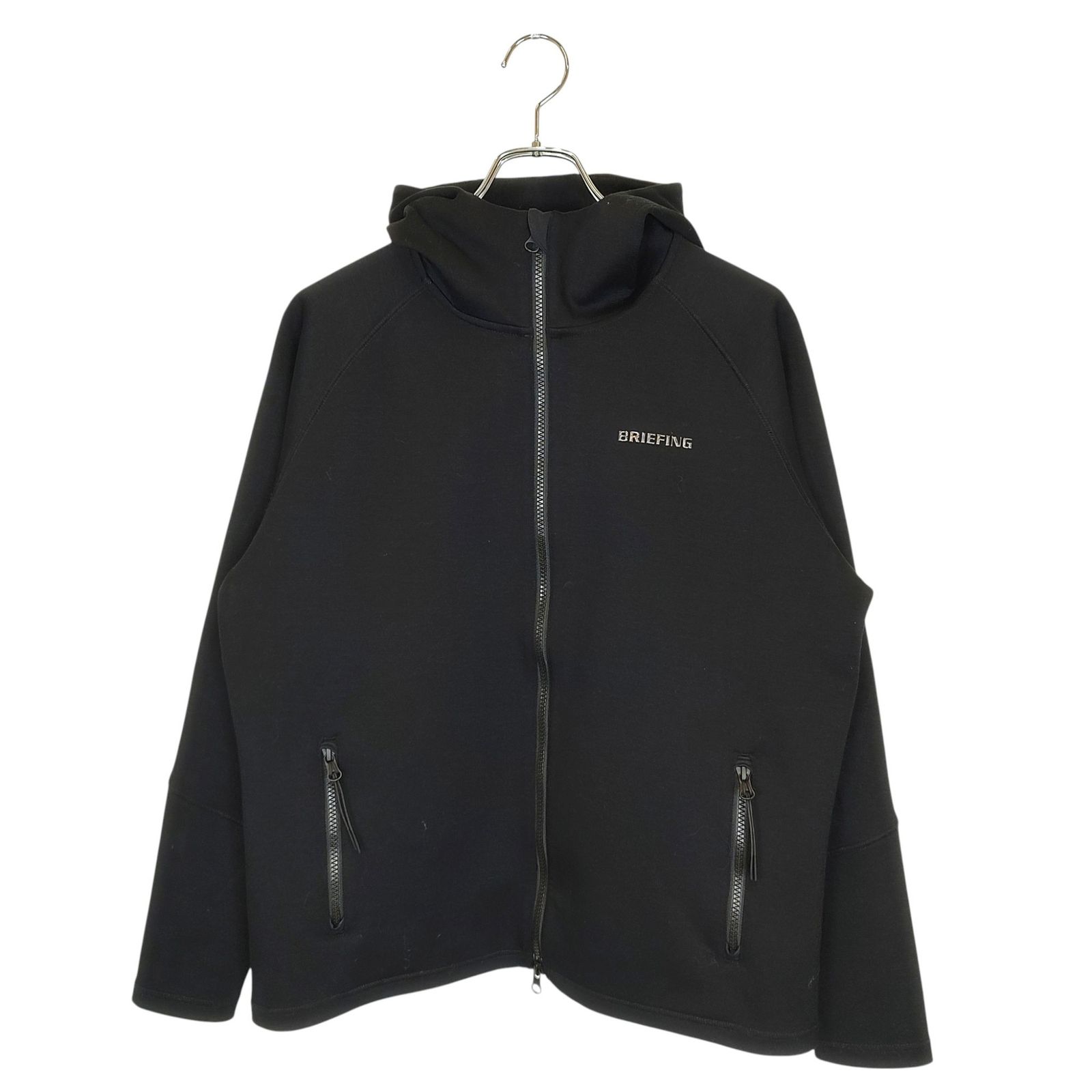 BRIEFING GOLF ブリーフィングゴルフ 23AW WARM 3D LOGO PARKA ウォーム ジップアップ パーカー BRG233M54 M ブラック メンズ