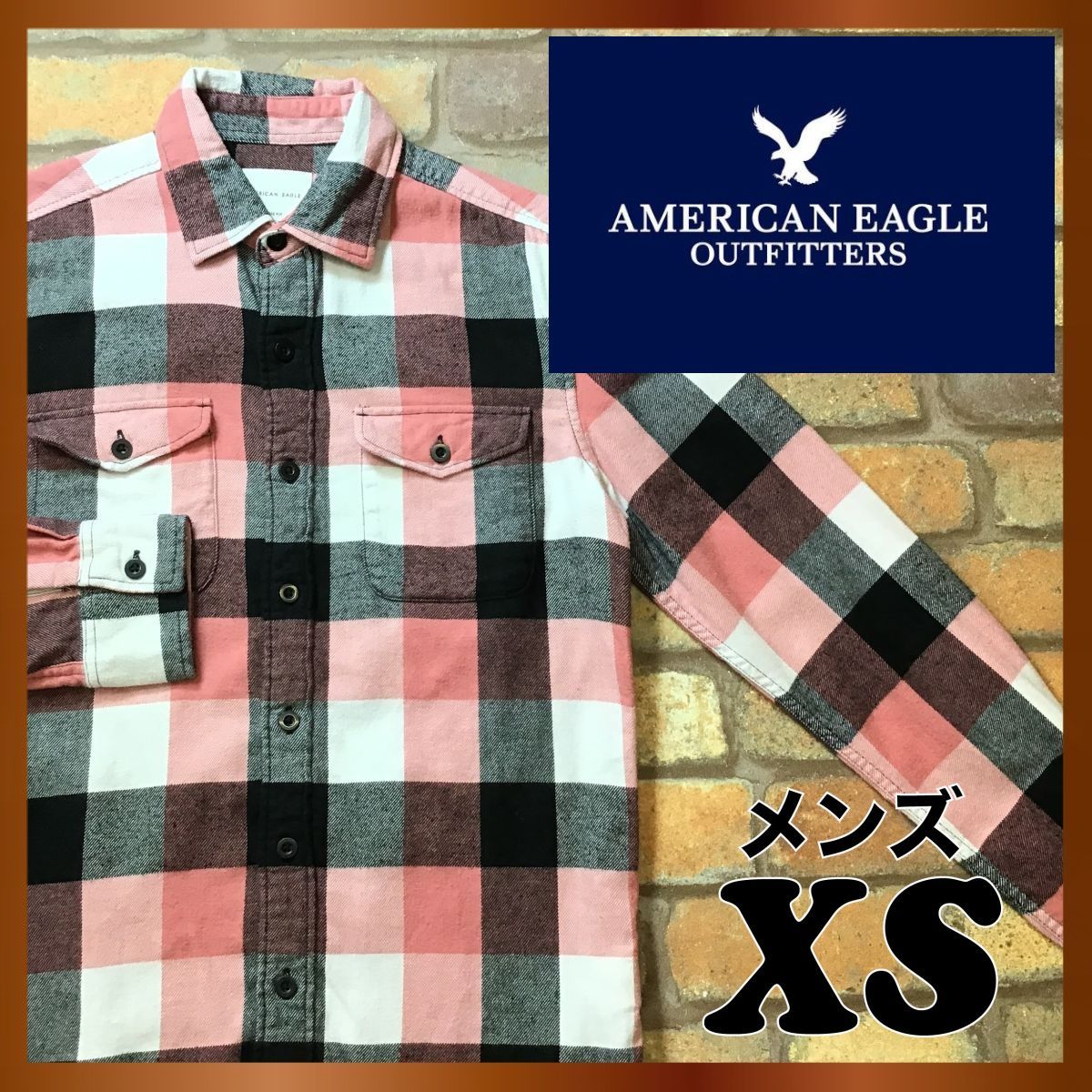 American eagle　アメリカンイーグル　ネルシャツ　チェック　メンズ