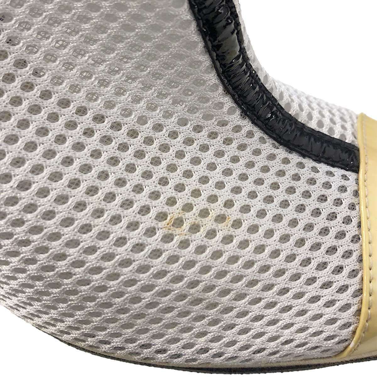 CHANELブーティ CHANEL シャネル バイカラーメッシュ ブーティ ホワイト 37 1/2 - メルカリ